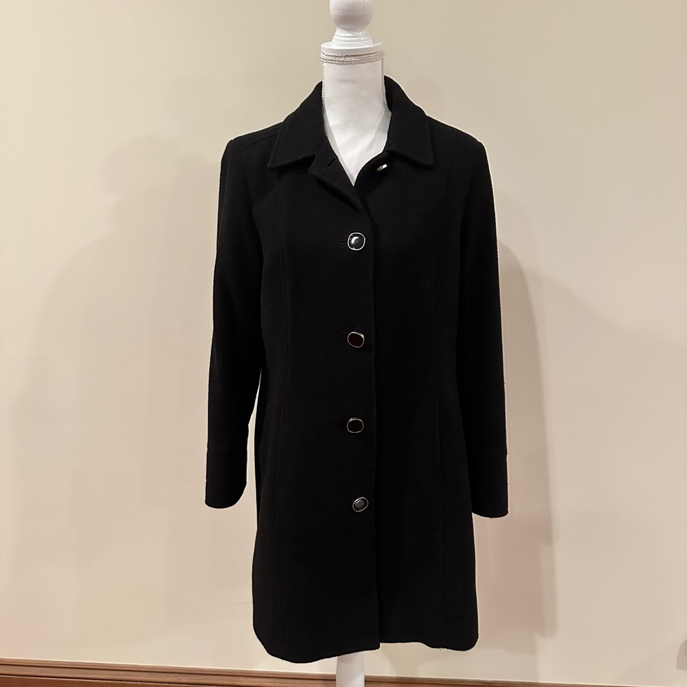 JM Collection Classic Black Winter Coat